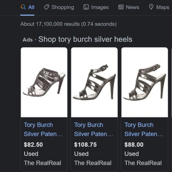 Tory Burch silver/platinum Gladiator heels - Picture 3 of 3
